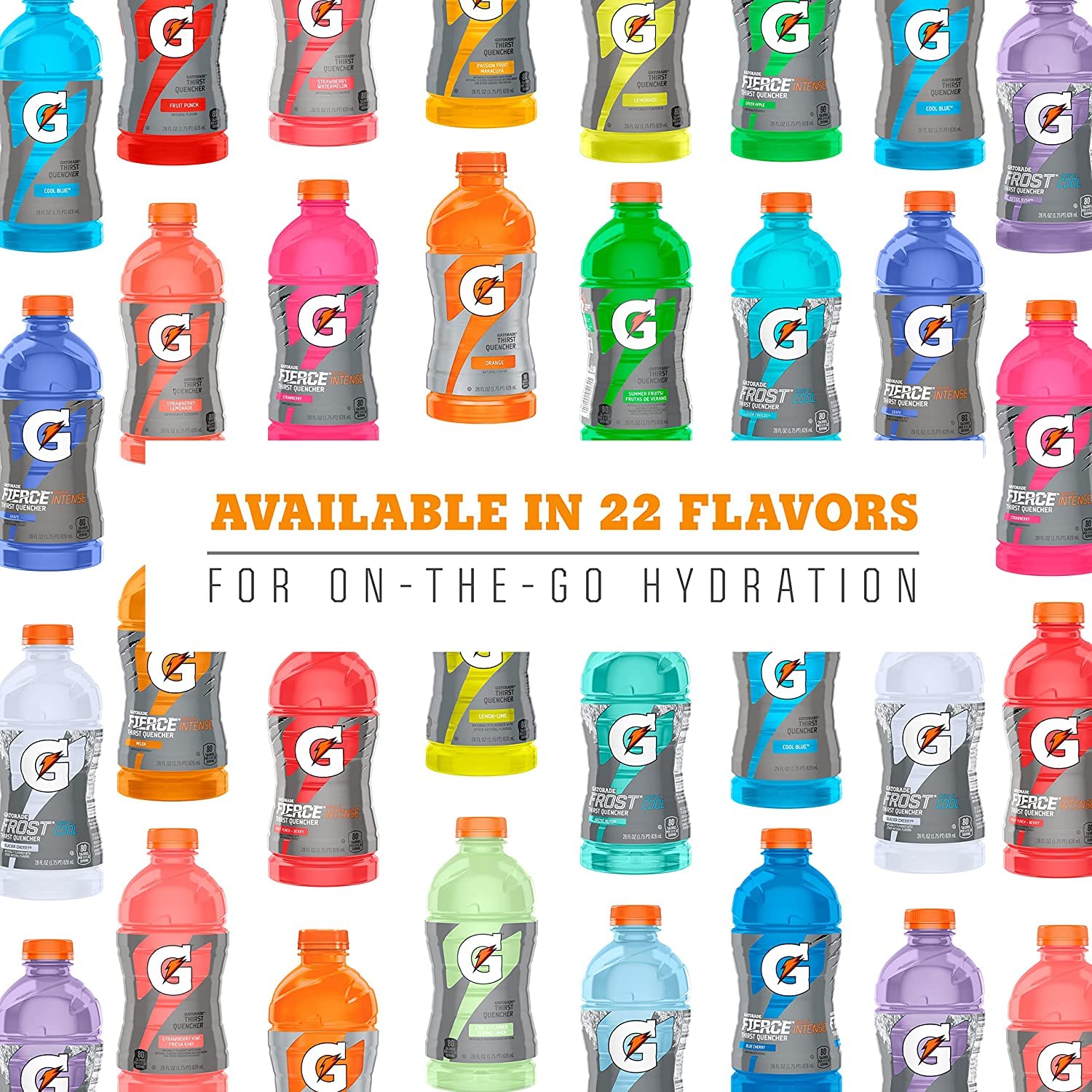 Gatorade Thirst Quencher Sports Drink, Variety Pack, 20oz Bottles, 12 Pack, Electrolytes for Rehydration - Image 5